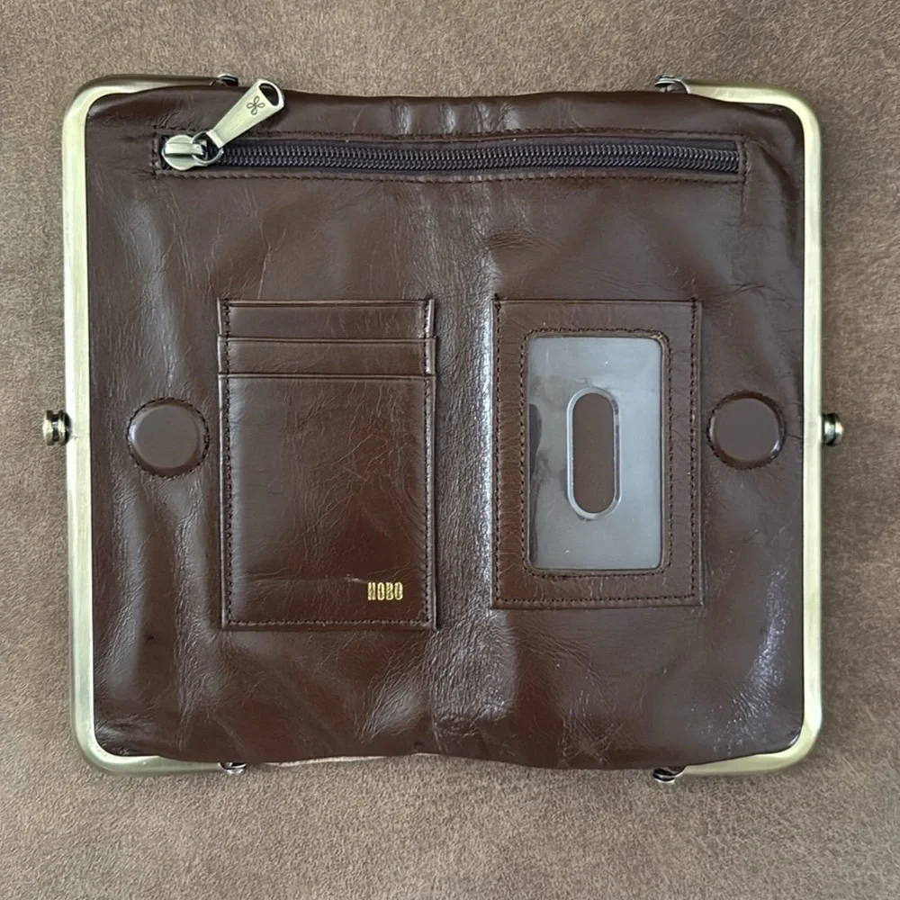 HOBO International Lauren Patchwork Clutch Wallet MOCHA MULTI - Picture 4 of 9